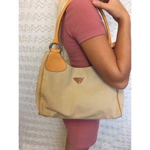 Prada canvas shoulder bag